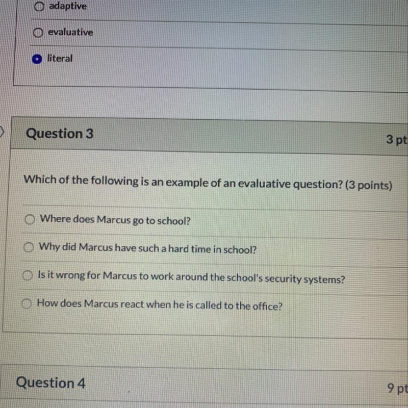 Which of the following is an example of an evaluative question? (3 points)-example-1