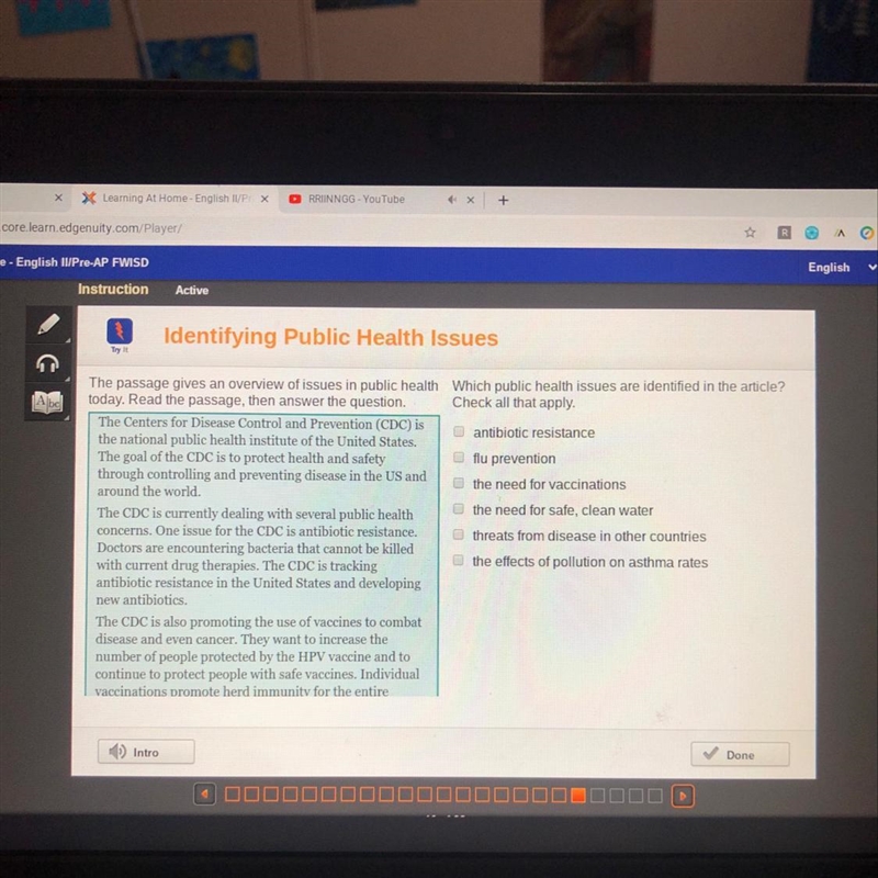 Which public health issues are identified in the article? Check all that apply. O-example-1