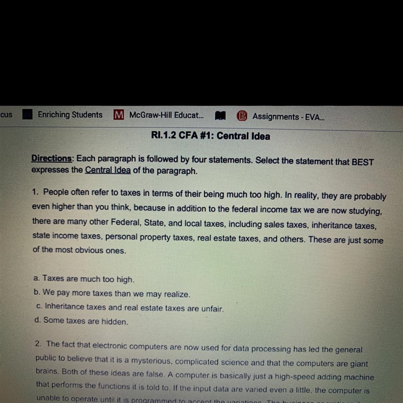 PLEASE HELPPPP!what’s the central idea??-example-1