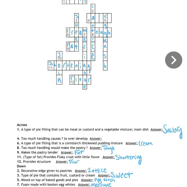 Too much handling cause (blank) to over develop. PS : (this is for my pastry/pie crossword-example-1