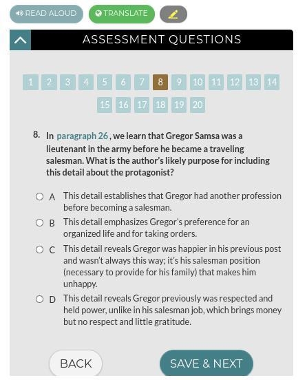 PLEASE HELP ME!!!!!! The Metamorphosis worksheet on commonlit-example-1