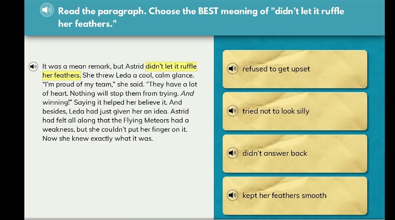 26 points Read the paragraph. Choose the BEST meaning of "didn't let it ruffle-example-1