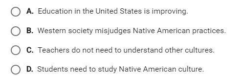 In this passage, which of the following best states the author's central argument-example-1