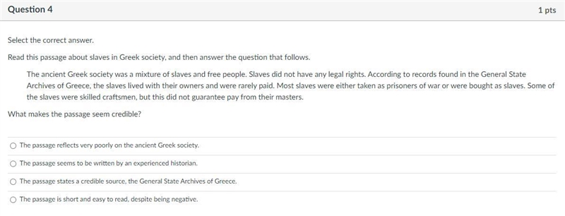 PLEASE HELP ME ASAP Select the correct answer. Read this passage about slaves in Greek-example-1