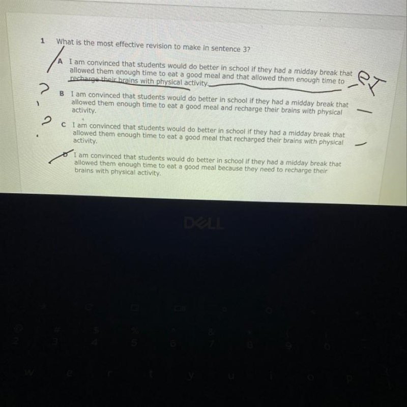 You don’t need the passage I’m between B or C 1. What is the most effective revision-example-1