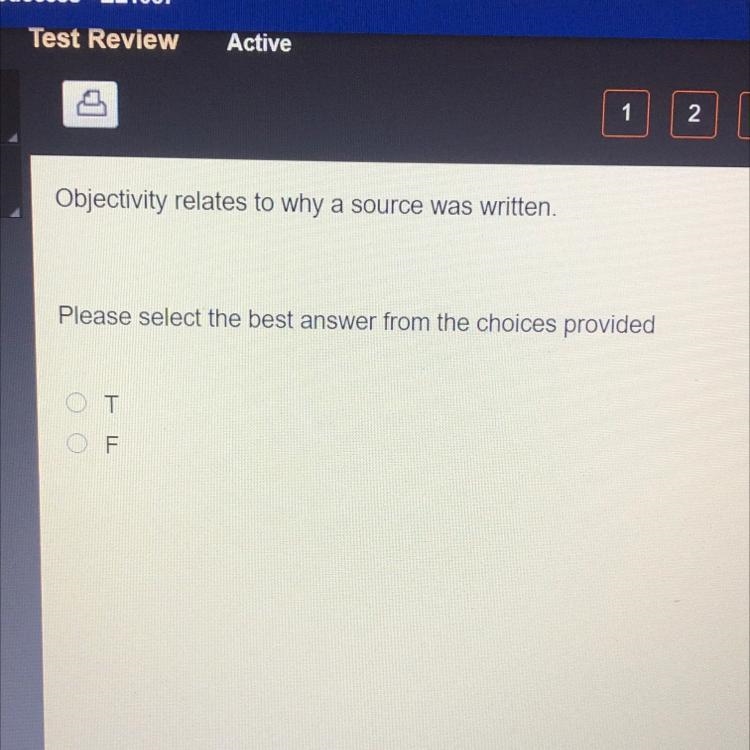 Objectivity relates to why a source was written Please select the best answer from-example-1