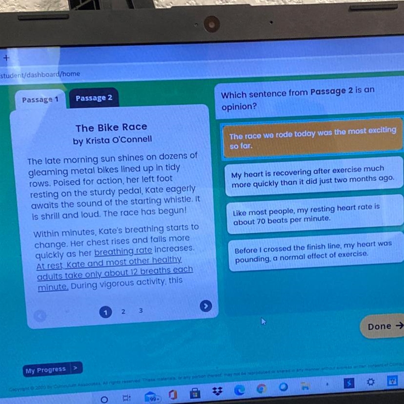 Which sentence from Passage 2 is an opinion?-example-1