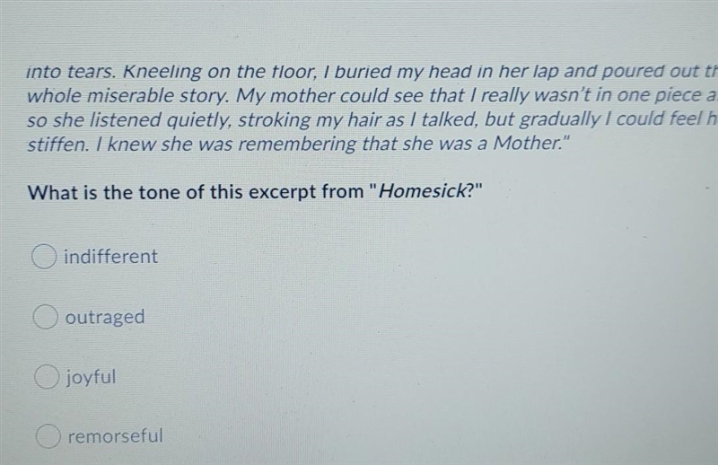 PLZZZZZ HELP ME Read the excerpt from "Homesick." "As soon as Miss-example-1