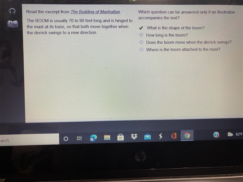 Read the excerpt from The Building of Manhattan. Which question can be answered only-example-1