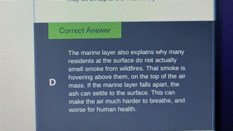 Which paragraph in the section "Smoke Is On Top Of The Marine Layer" BEST-example-1