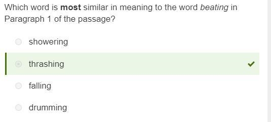 Which word is most similar in meaning to the word beating in Paragraph 1 of the passage-example-1