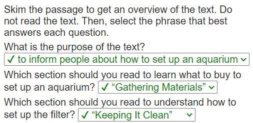 Skim the passage to get an overview of the text. Do not read the text. Then, select-example-1