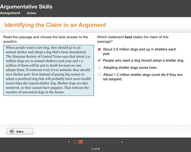 Identifying the Claim in an Argument Which statement best states the claim of this-example-1