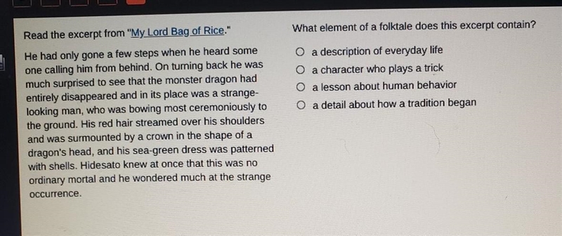 Read the excerpt from "My Lord Bag of Rice." He had only gone a few steps-example-1