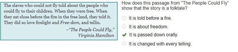 The slaves who could not fly told about the people who could fly to their children-example-1