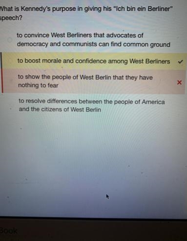 What is Kennedy's purpose in giving his "Ich bin ein Berliner" speech? a-example-1