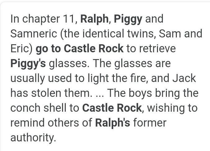 Why did Piggy and Ralph go to Castle Rock?-example-1