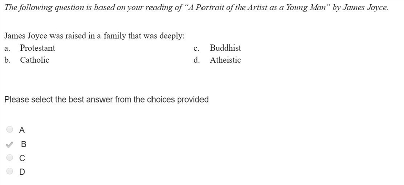 The following question is based on your reading of “A Portrait of the Artist as a-example-1