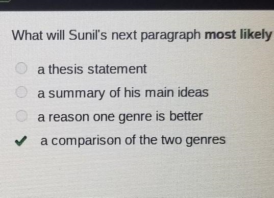 What will Sunil's next paragraph most likely include? sunil is writing a comparative-example-1