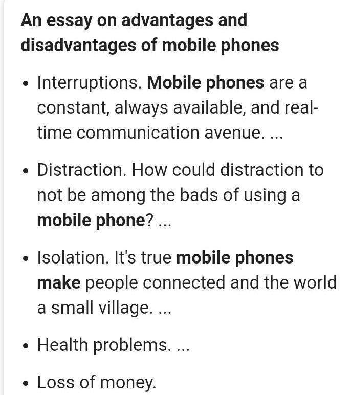 Write a couple of paragraph about the merits and demerits of cell phones.​-example-1