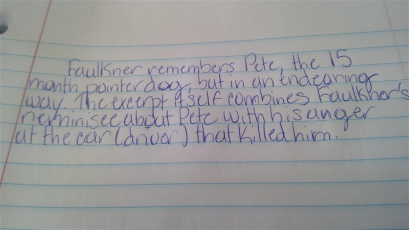 What was Faulkner's attitude toward the dog's death in "His Name Was Pete&quot-example-1