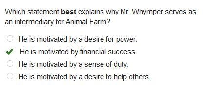 Which statement best explains why Mr. Whymper serves as an intermediary for Animal-example-1