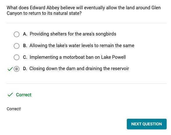 what does edward abbey believe will eventually allow the land around glen canyon to-example-1