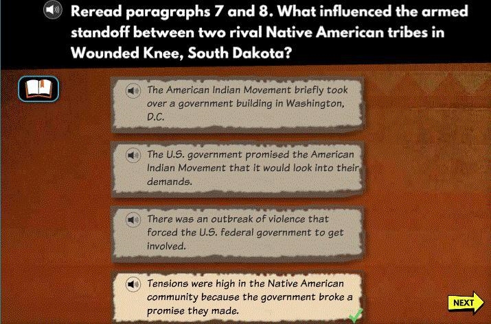 What influence the armed standoff between two rival native American tribes in wounded-example-1