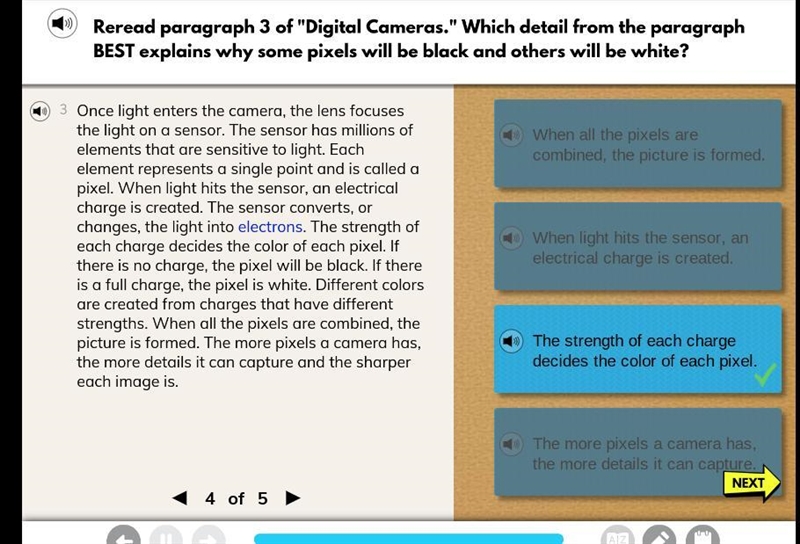 Reread paragraph 3 of "Digital Cameras." Which detail from the paragraph-example-1