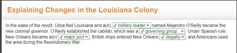 In the wake of the revolt, Ulloa fled Louisiana and a(n) named Alejandro O’Reilly-example-1