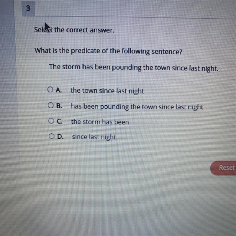 What is the predicate of the following sentence?-example-1