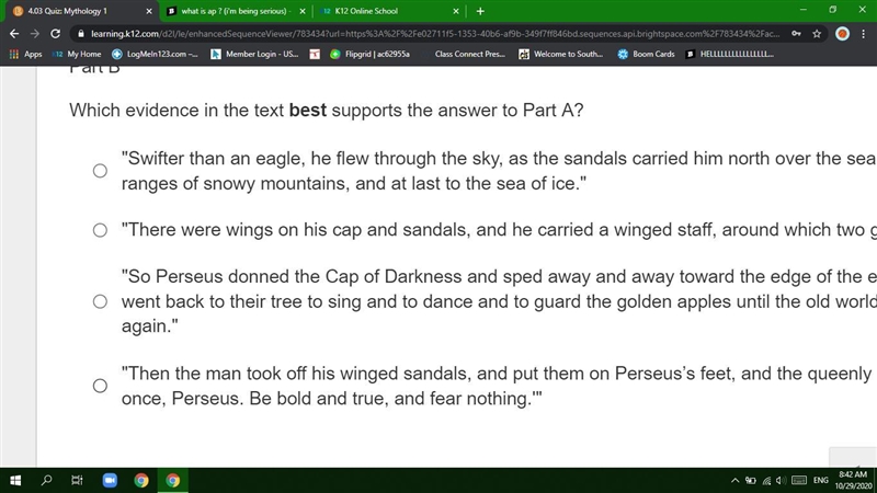 Part A What can be inferred about the winged sandals in "Perseus and the Quest-example-2