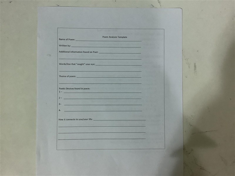 Analyze the poem ‘The Rain on the Roof’ (With the help of the poem analysis template-example-1