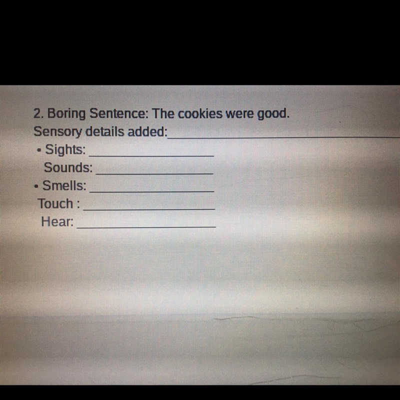 The cookies were good sensory details added-example-1