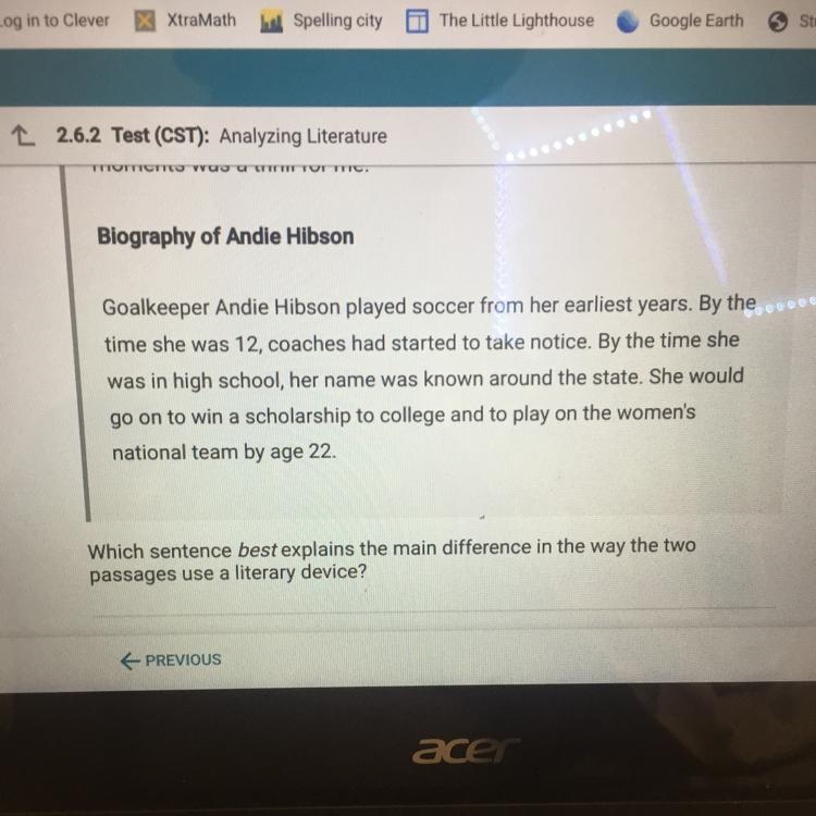 Which sentence best explains the main difference in the way the two passages use a-example-1