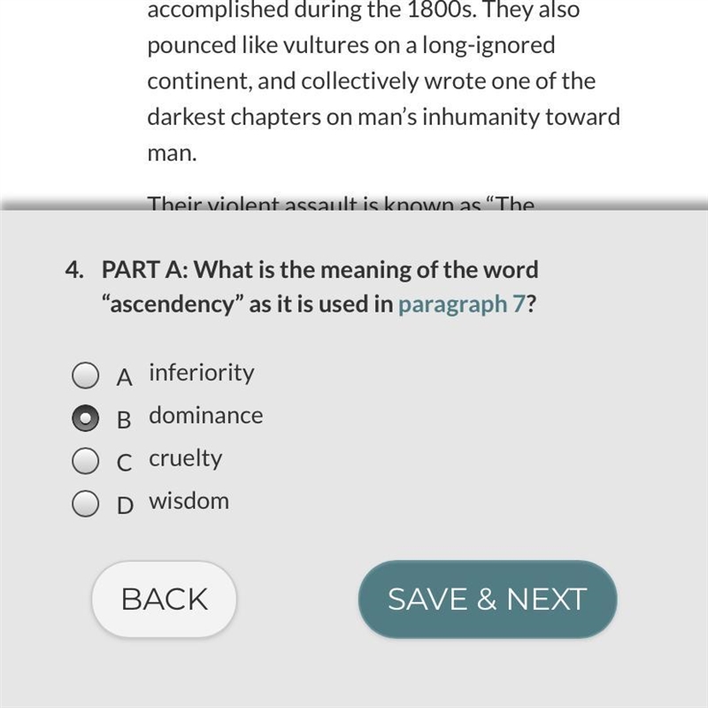 28 POINTS! (Attached picture shows answer to part A) PART B: Which phrase from paragraph-example-1