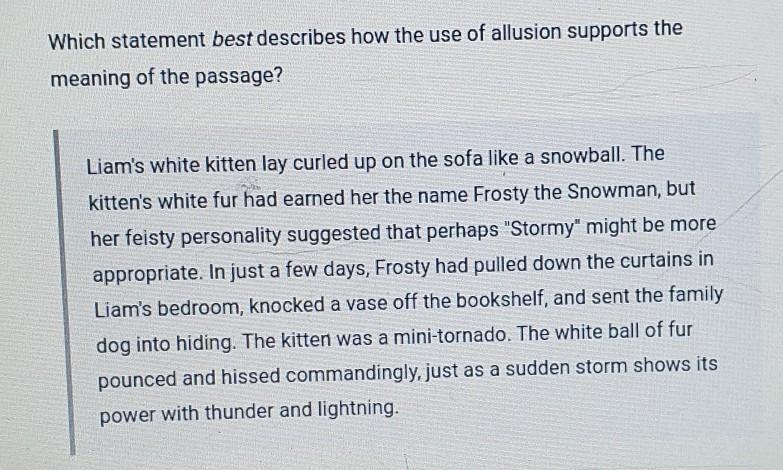 Which statement best describes how the use of allusion supports the meaning of the-example-1