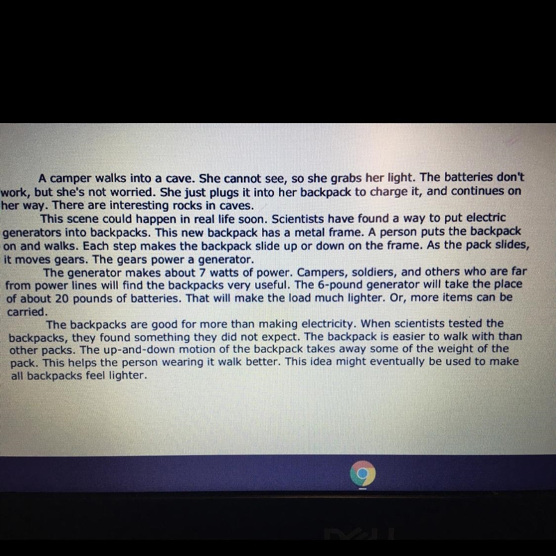 Which detail could be added to paragraph 1 to explain why the camper plugs her light-example-1