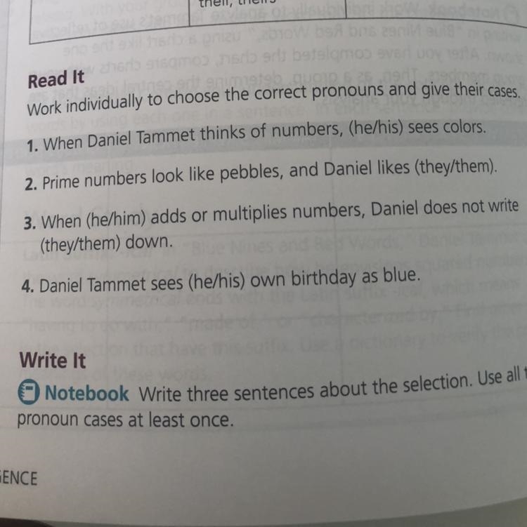 Work individually to choose the correct pronouns and give their cases. 1. When Daniel-example-1