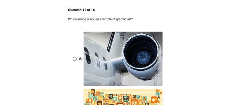 Which image is not an example of graphic art? I NEED HELP!!! PLEASE!!!!! GOD BLESS-example-1