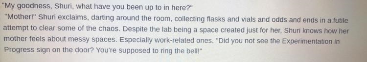 (Please help me out) Shuri’s motivation to clean the lab is... A)To hide evidence-example-1