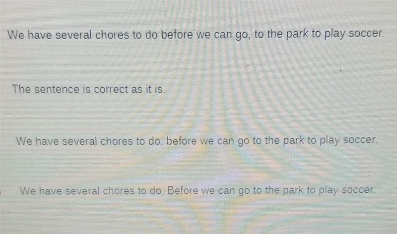 Plz help We have several chores to do before we can go to the park to play soccer-example-1