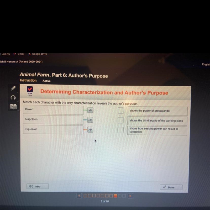 Animal Farm Determining characterization and authors purposes-example-1