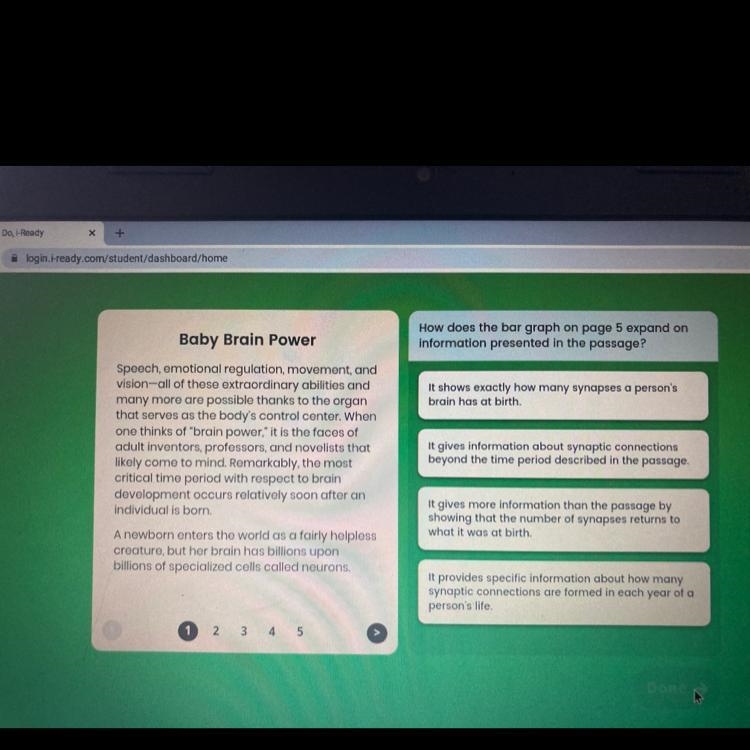 Baby Brain Power How does the bar graph on page 5 expand on information presented-example-1