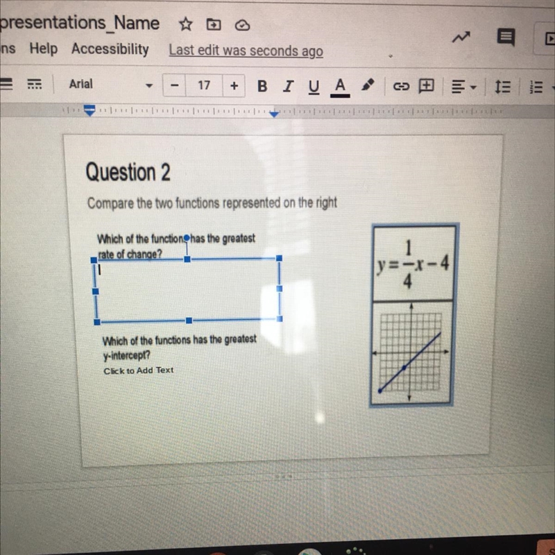 Which of the functions has the greatest y-intercept?-example-1