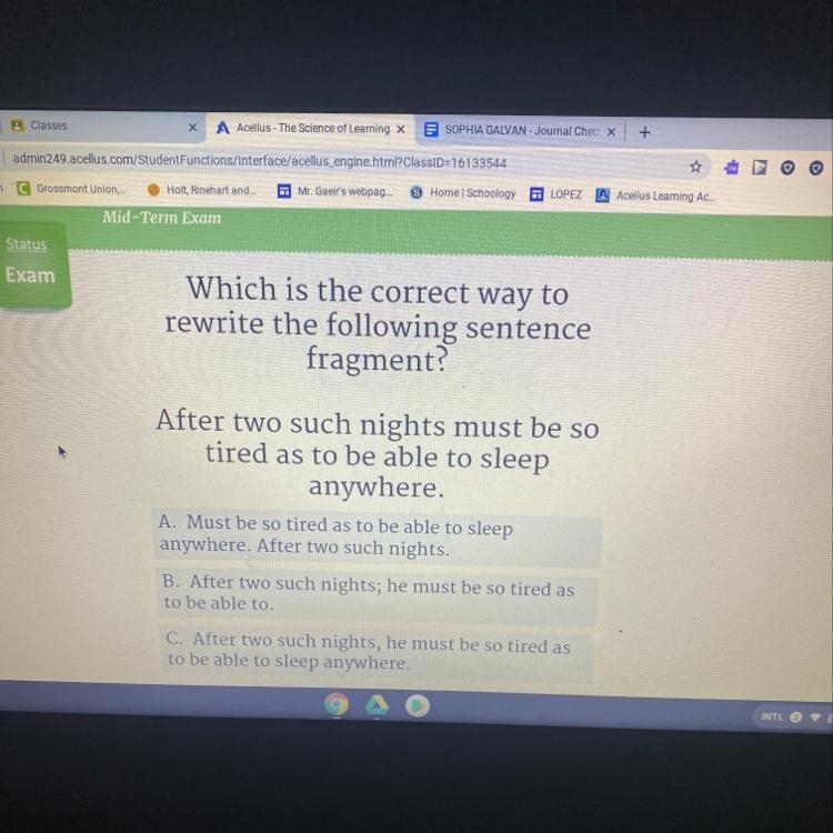 Which is the correct way to rewrite the following sentence fragment? After two such-example-1