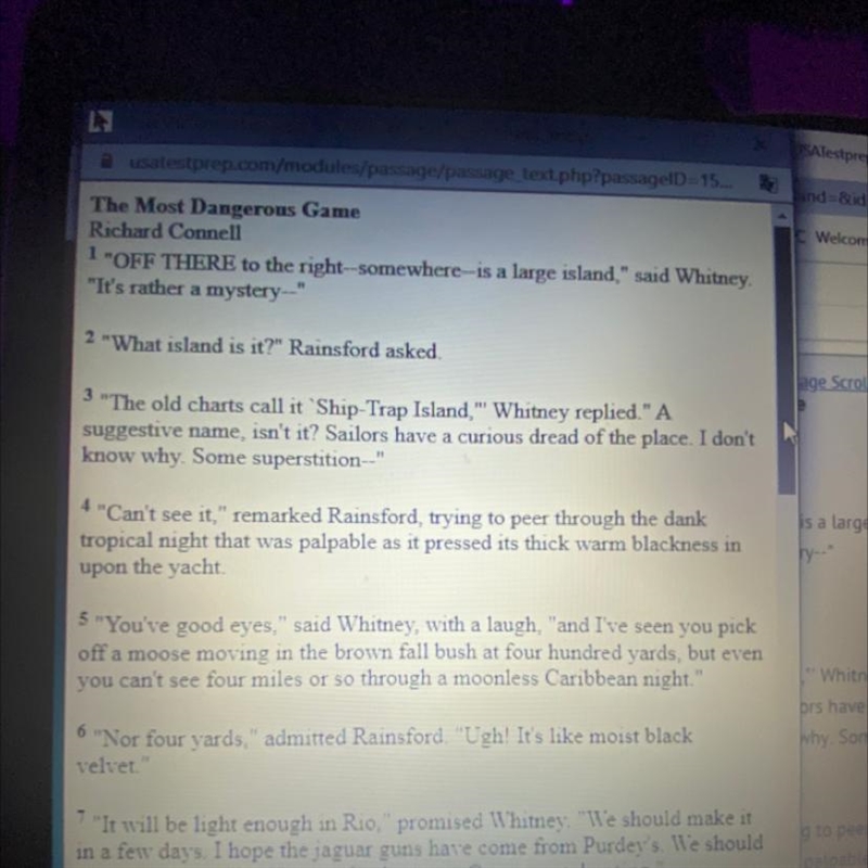 11) From which point of view is the story told? A) Whitney's B) Rainsford's the captain-example-1