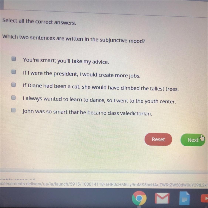 Which two sentences are written in the subjunctive mood?-example-1