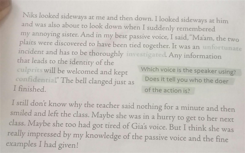 Why didn’t the teacher punish the speaker and his friend Niks? PASSIVE VOICE-example-2