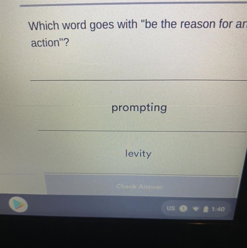 Which word goes with be the reason for an action?-example-1